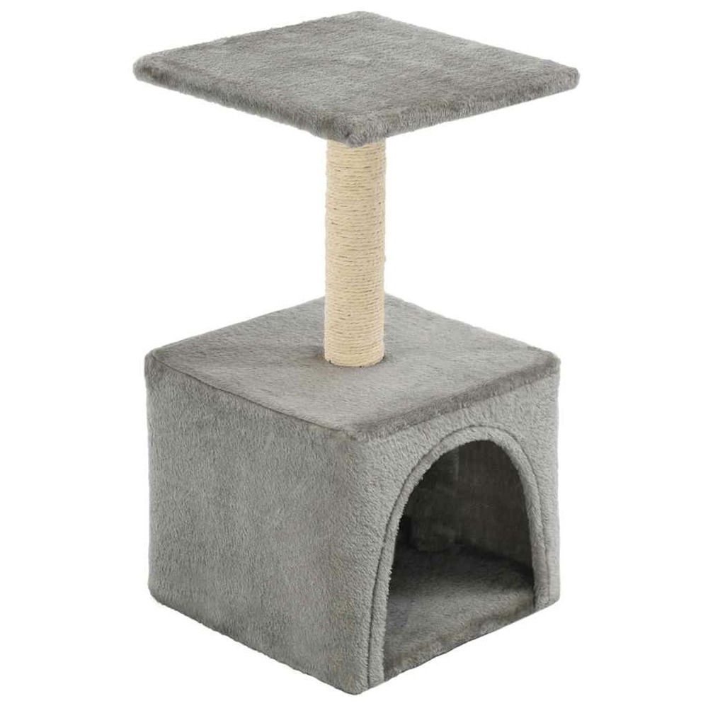 Arbre à chat avec griffoirs en sisal 55 cm gris