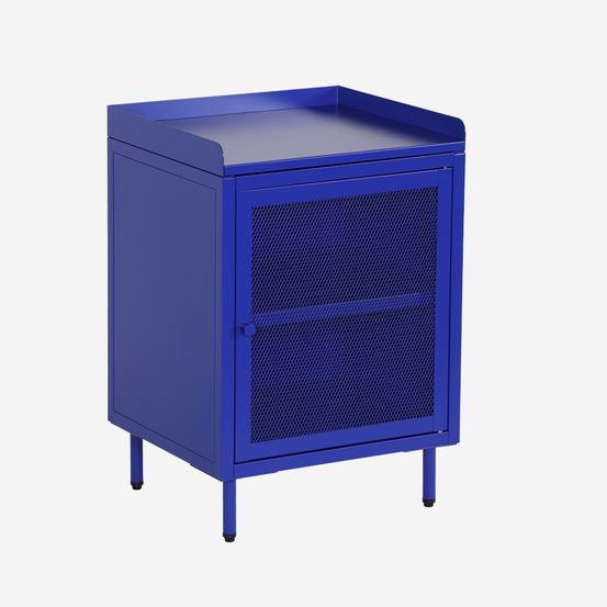 Table de chevet industrielle métal 1 porte grillagée, 40 x 37 x 58,5 cm - ohio