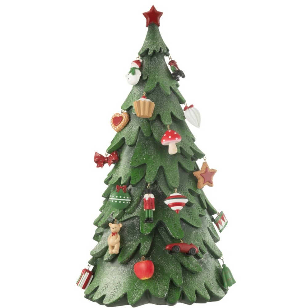 Arbre de noël en polyrésine multicouleur 33.5x21x63 cm h63