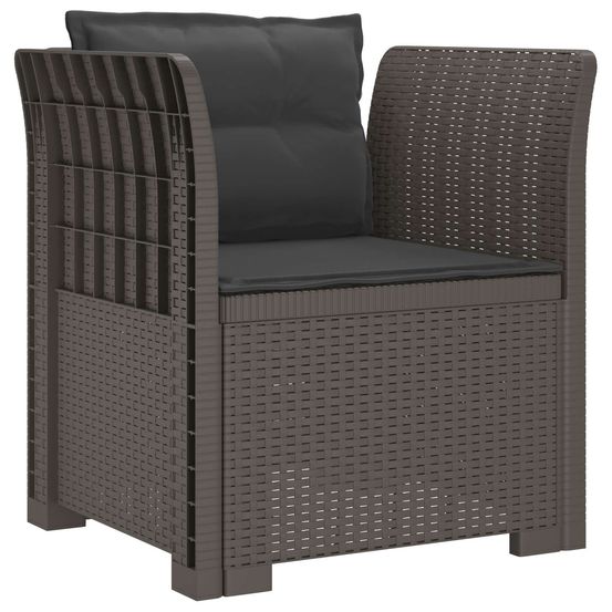 Fauteuil 1 place avec coussins look rotin pp gris clair