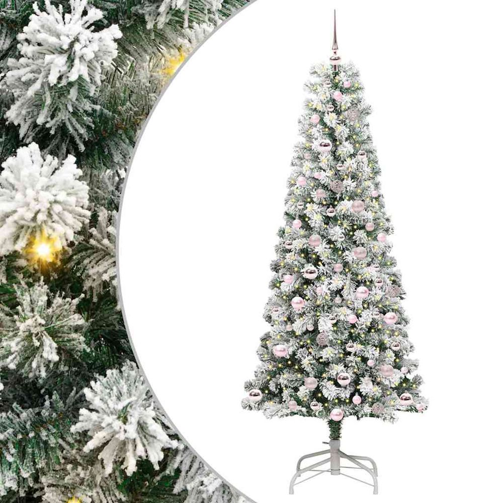 Sapin de noël artificiel à branches articulées vert et blanc