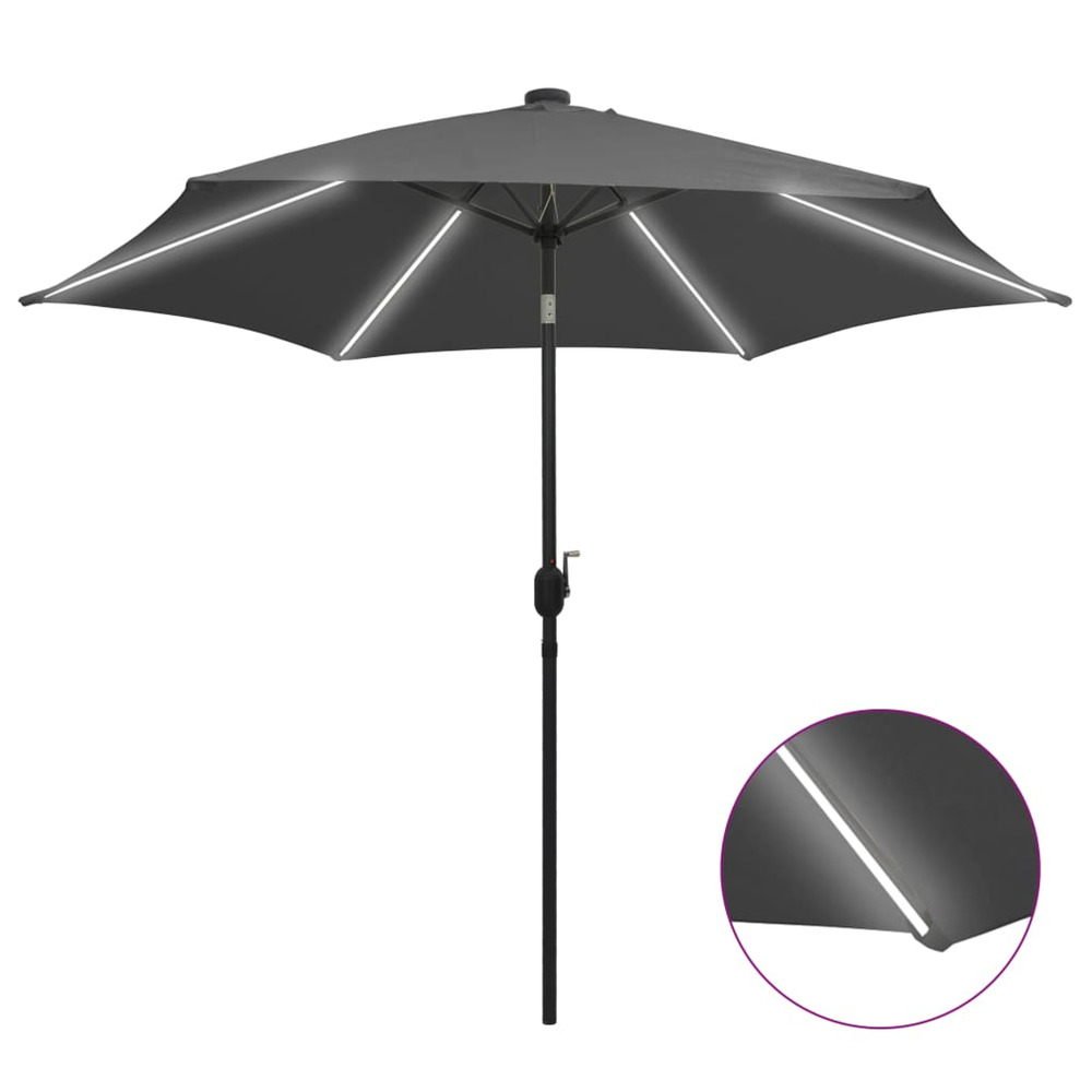 Parasol avec LED et mÃ¢t en aluminium