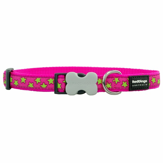 Collier chien red dingo fantaisie rose motifs étoiles taille : t2