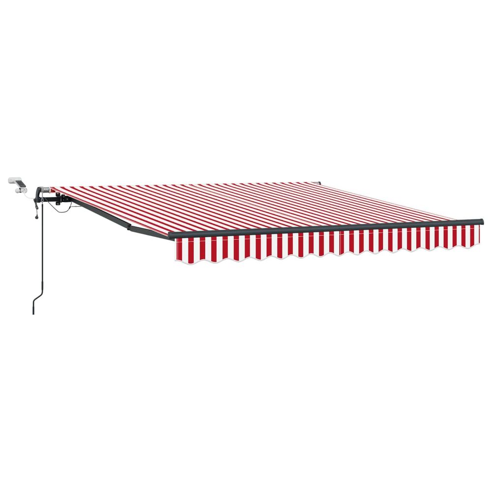 Auvent rétractable rouge et blanc 300 x 250 cm polyester