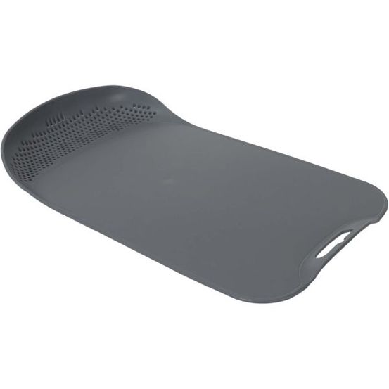 Planche à découper en polypropylène avec passoire intégrée (lot de 2) gris