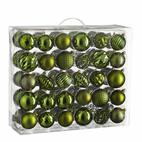 House of seasons ensemble de boules de noël - vert foncé