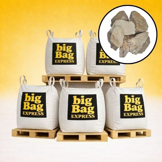 Pack 5 x big bag de +/- 1,5t pierre à gabion ocre beige ø 70/120 mm - livraison premium