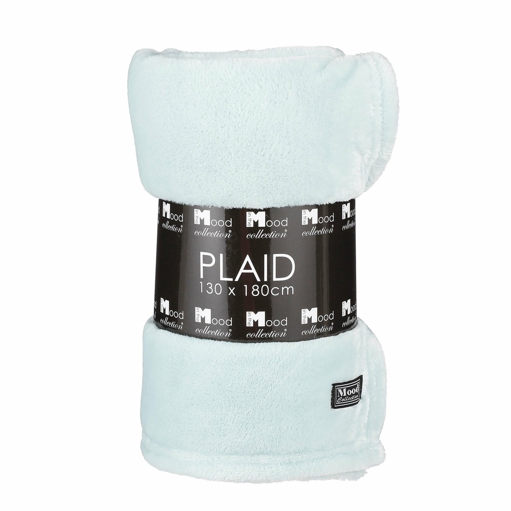 In the mood collection famke plaid en polaire - l180 x l130 cm - vert menthe