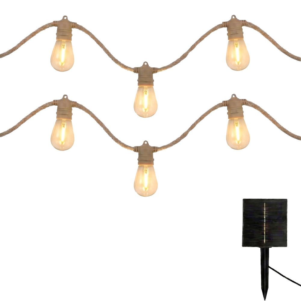 2 guirlandes solaire fantasy cord 10 ampoules 7.50m
