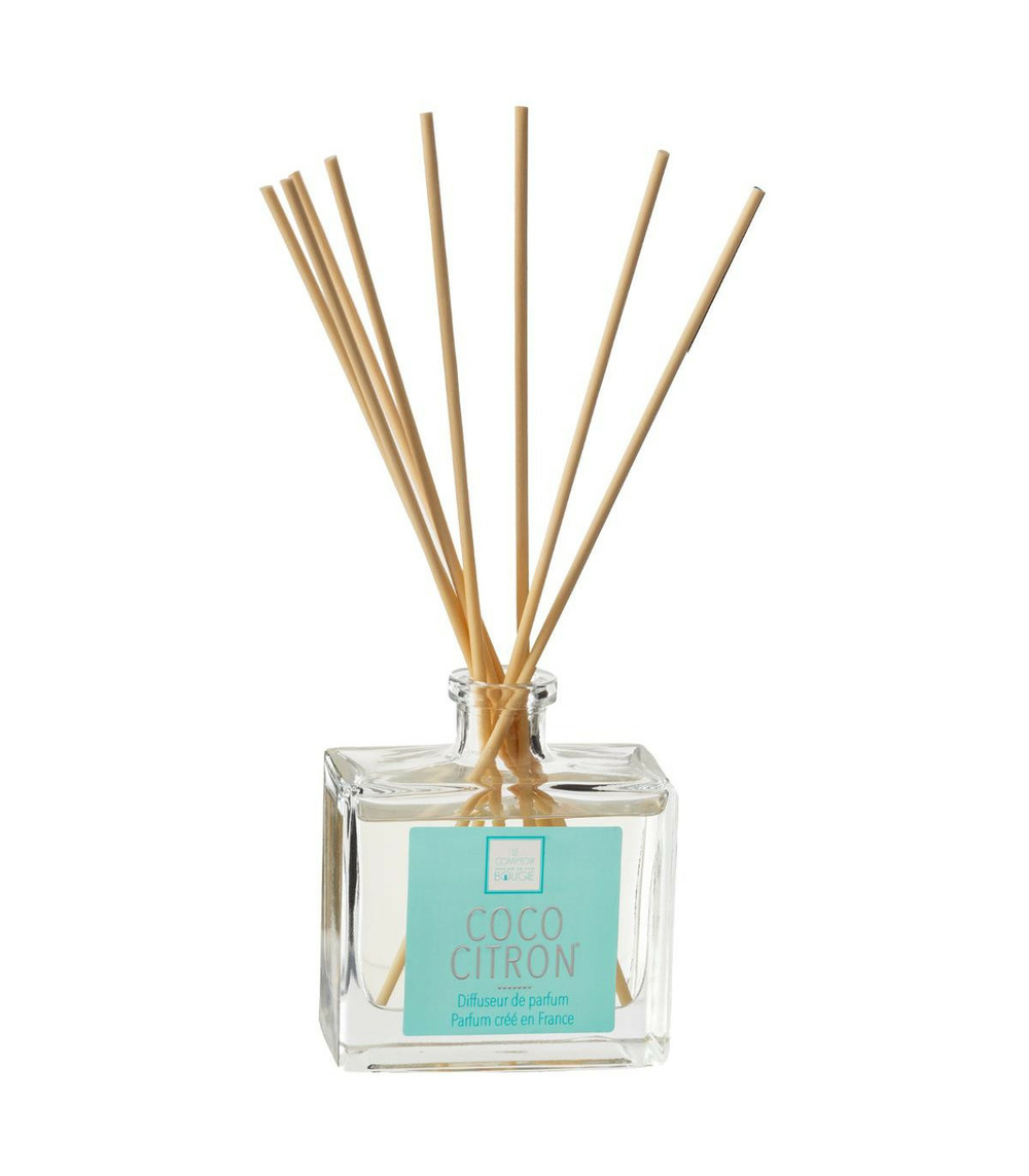 Diffuseur de parfum coco citron 160 ml avec 8 bâtonnets