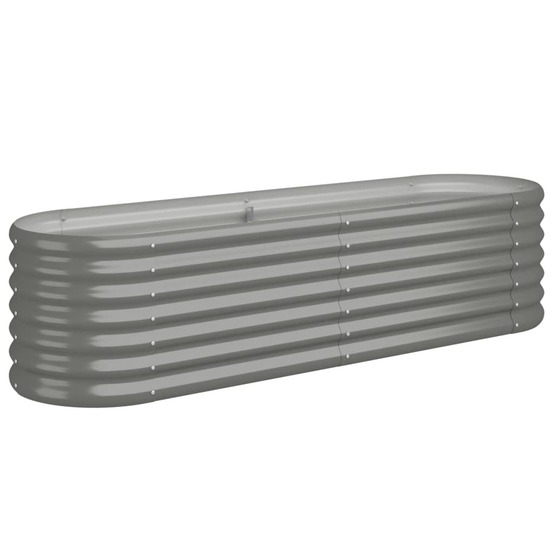 Lit surélevé de jardin acier galvanisé 152x40x36 cm gris