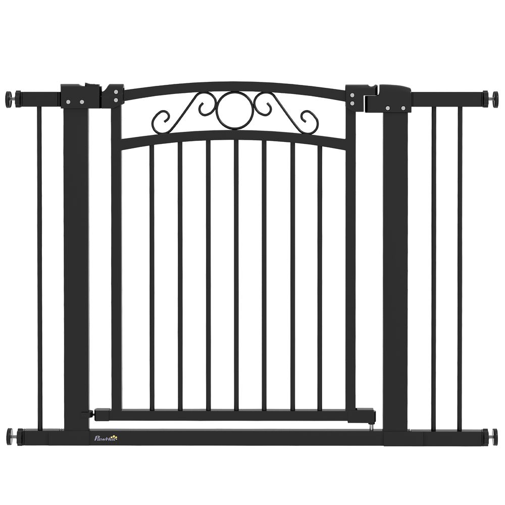 Barrière sécurité chien acier pour escalier porte largeur réglable 76-104 cm 77 cm noir