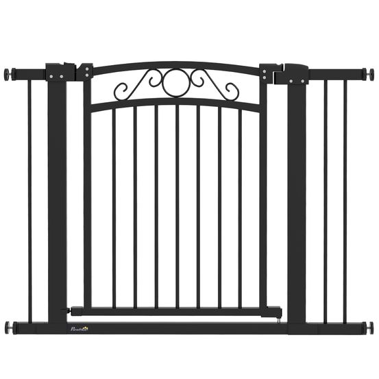 Barrière sécurité chien acier pour escalier porte largeur réglable 76-104 cm 77 cm noir