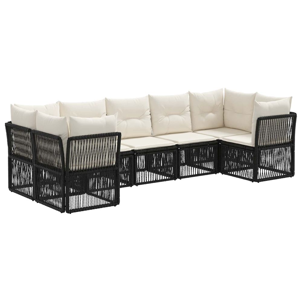Ensemble de canapé de jardin 7 pc 7-nombre de places noir
