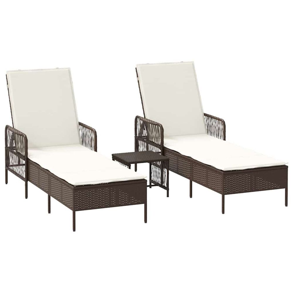 Transat 3 pc polyrotin marron et crème blanche