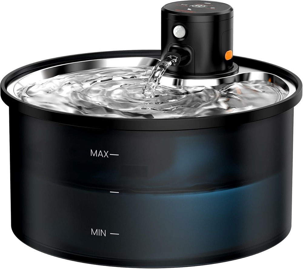 Fontaine à eau pour chat avec detecteur de mouvement de 3,2l noir