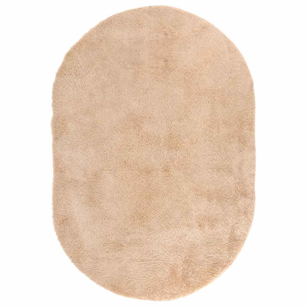 Tapis shaggy à poils longs navarra beige 300x200 cm polyester