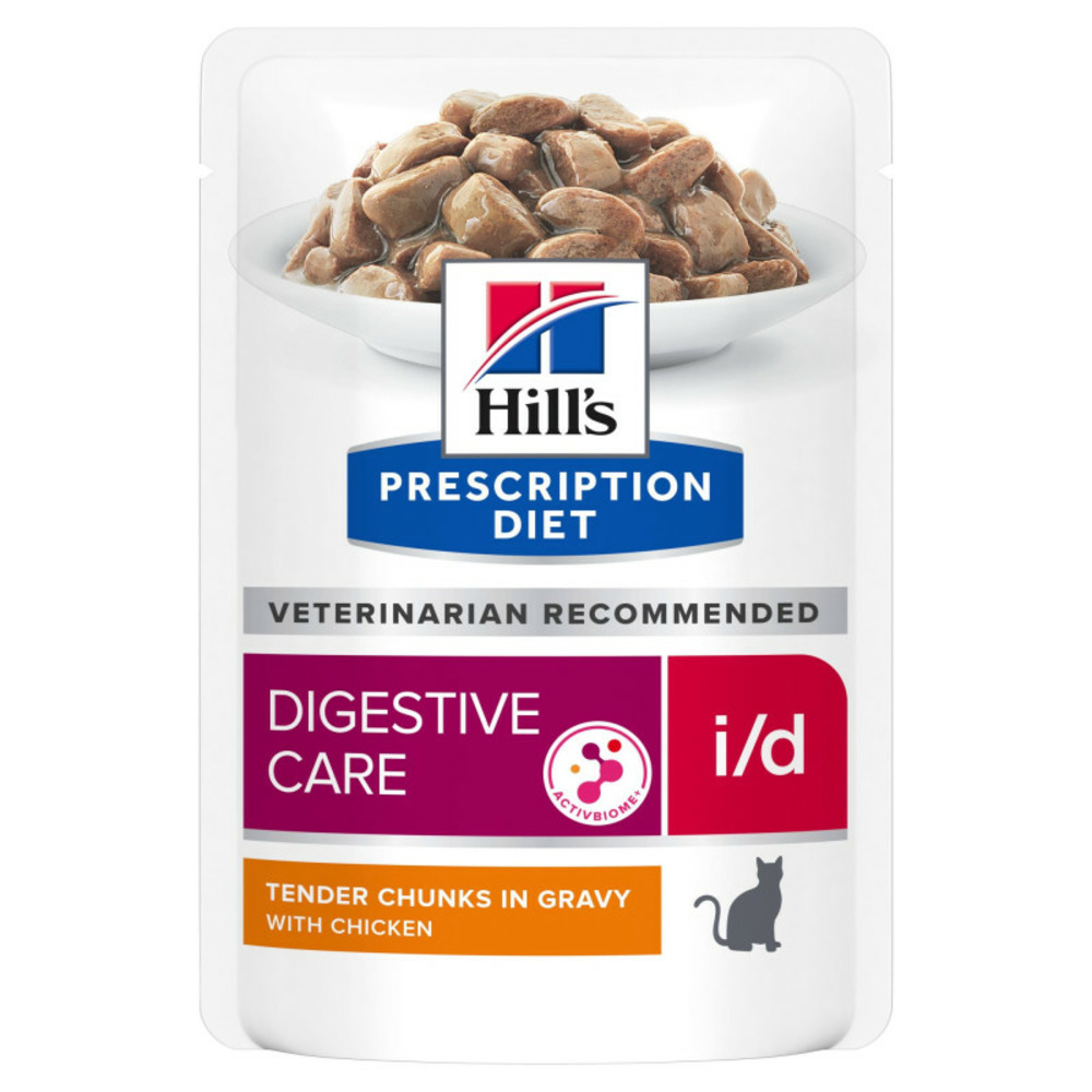 Patee chat adult prescription diets i/d digestive care poulet (sachet) - hill's 12*85 g