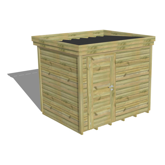 Abri de jardin bois pin traité autoclave 27mm - 2,64x2,14m / 6m2 - bac acier - plancher bois