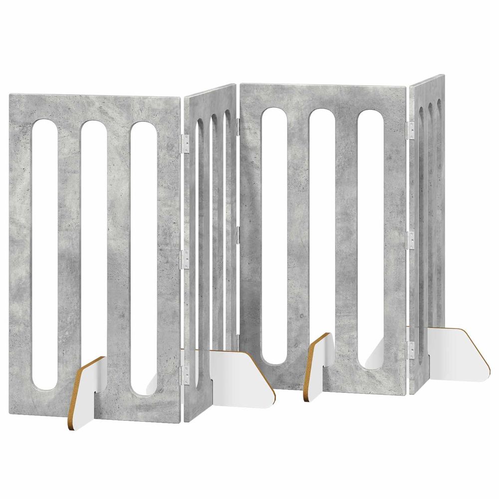 Clôture pliable pour animaux 4 pc gris béton 201 x 38 x 90 cm