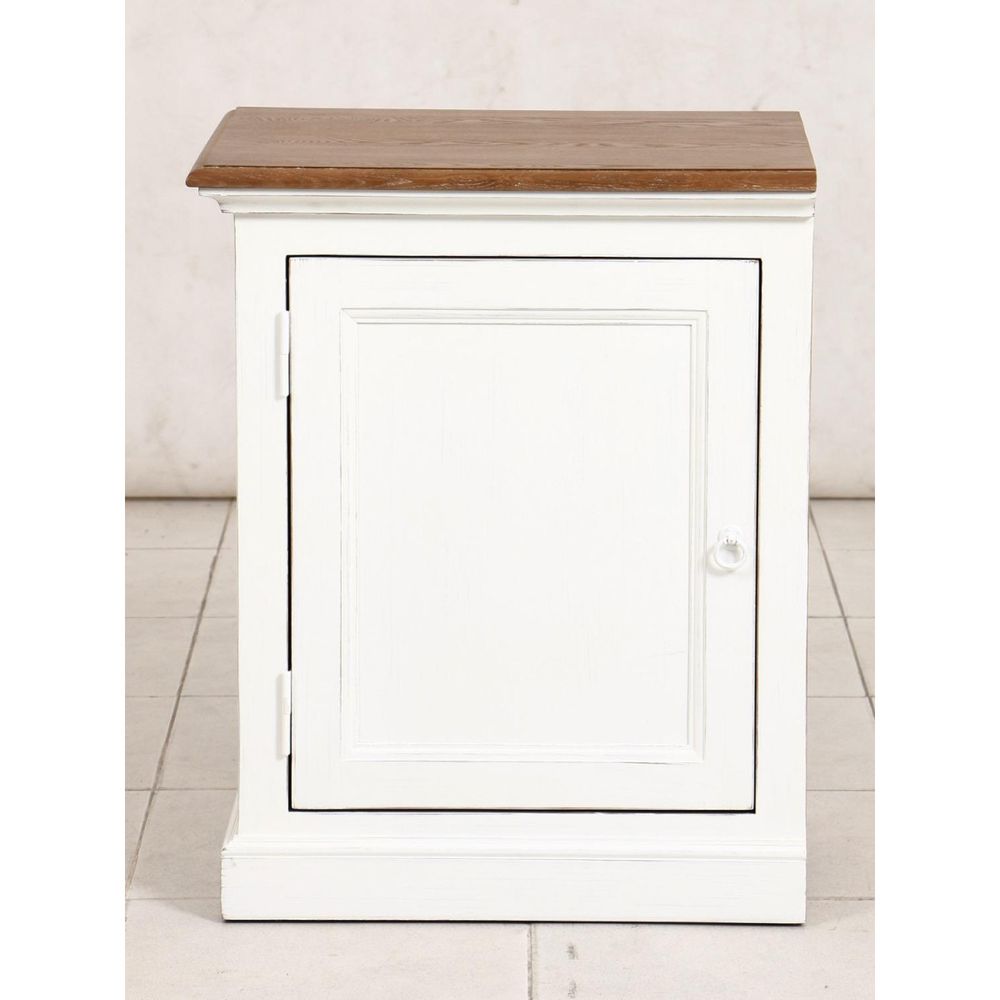 Table de chevet ouverture à droite bois blanc - interior's