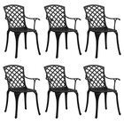 Chaises de jardin lot de 6 fonte d'aluminium noir