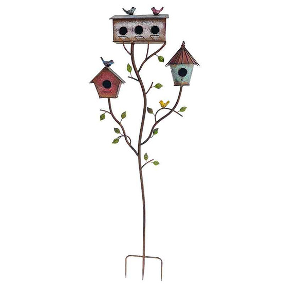 Nichoir oiseaux multicolore fer 49x15x144cm