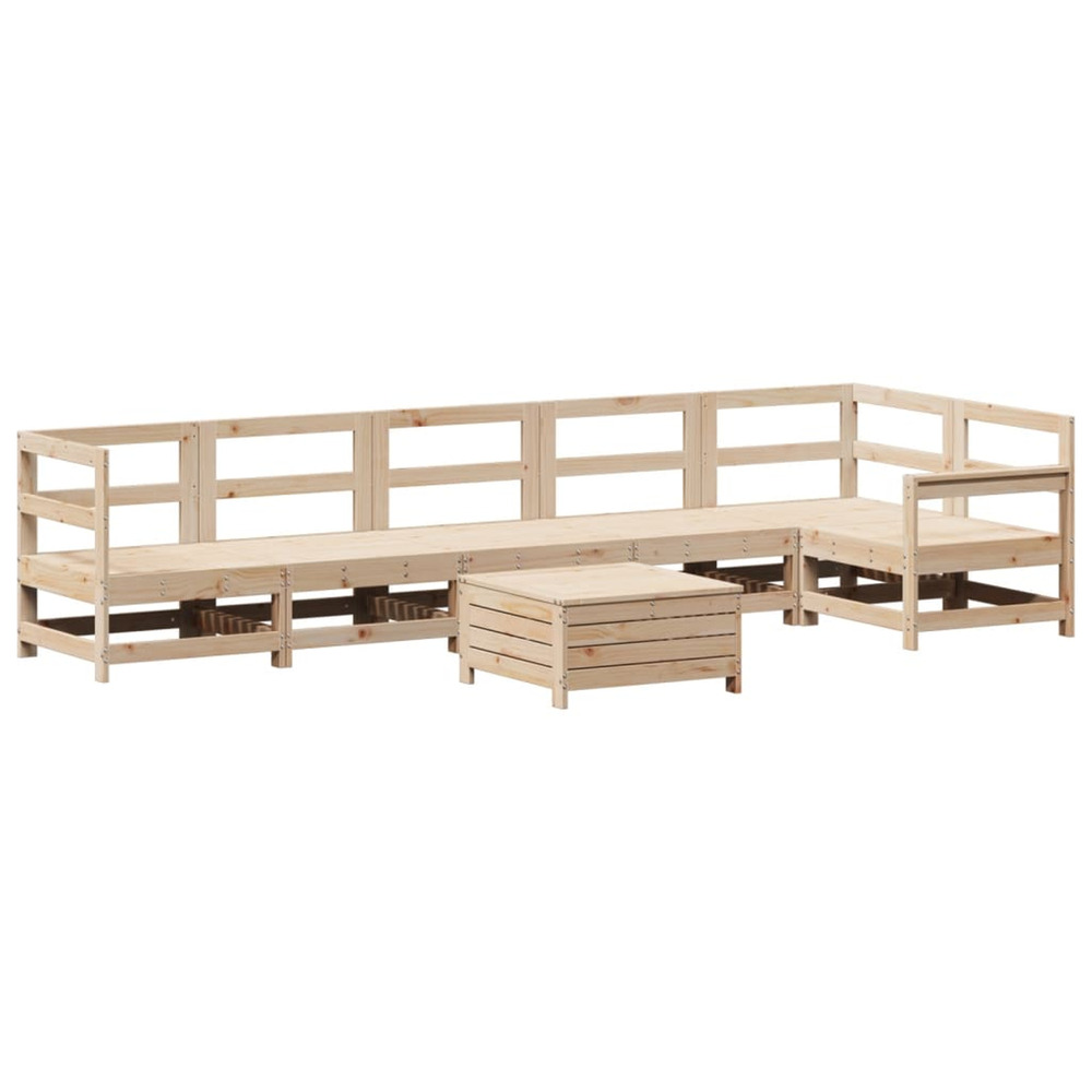 Salon de jardin 7 pcs bois de pin massif