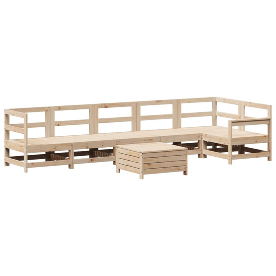 Salon de jardin 7 pcs bois de pin massif