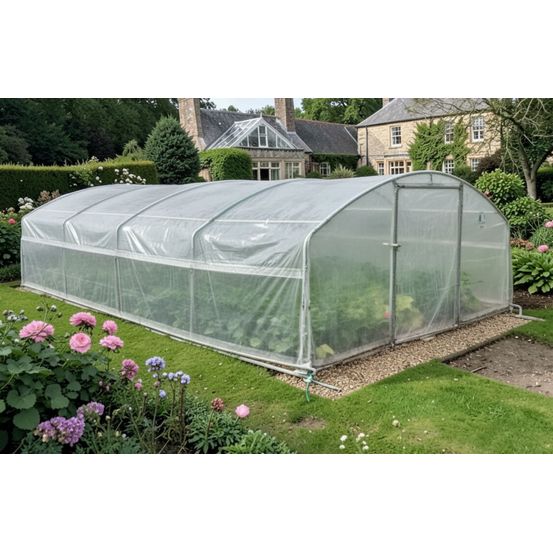 Serre tunnel de jardin - 24m² - 4 x 6m - pieds droits - compacte 180 - les serres tonneau
