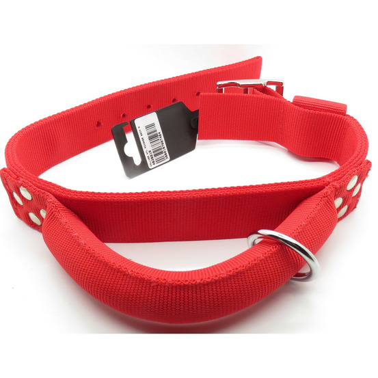 Collier avec poignée t 65cm rouge pour chien