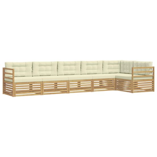 Ensemble de canapés d'extérieur 6 pc blanc et crème polyester