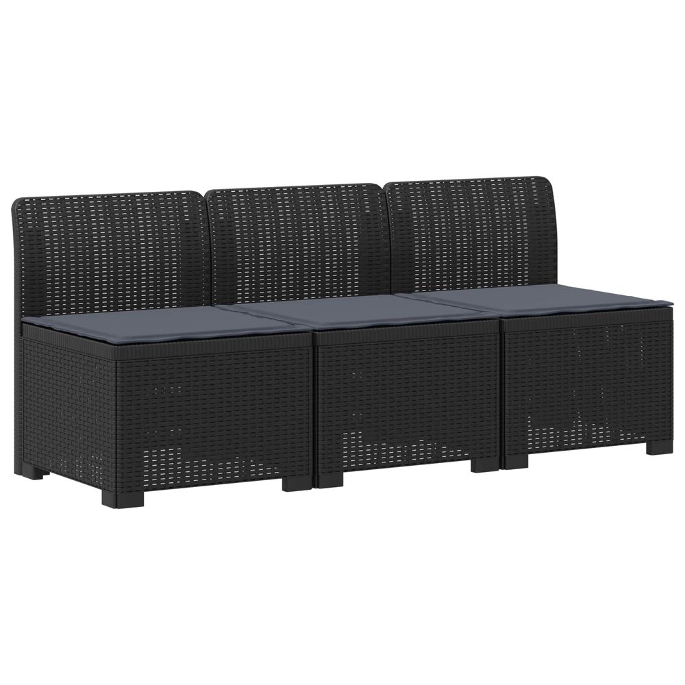 Canapé de jardin 3 places avec coussins look rattan 3 place pp