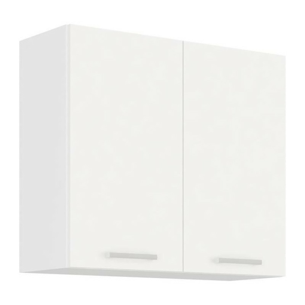 Atlas meuble haut 2 portes battantes - décor blanc - l80 cm