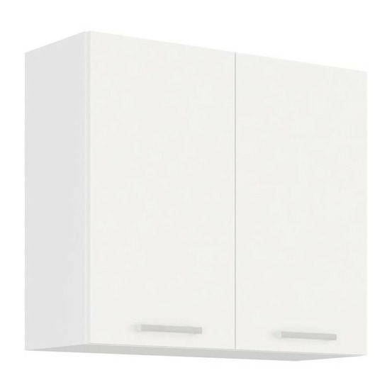 Atlas meuble haut 2 portes battantes - décor blanc - l80 cm