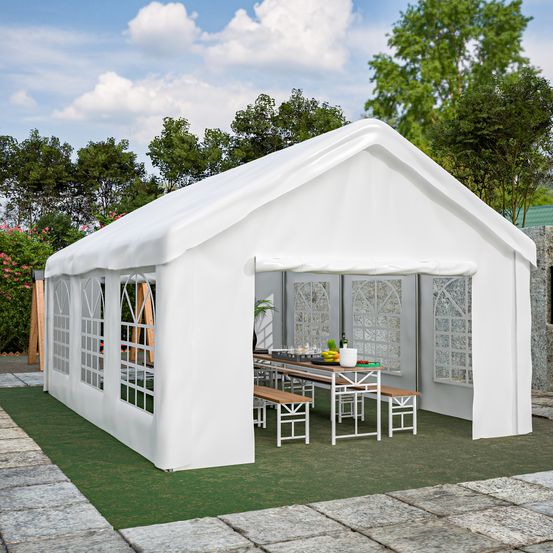 Tente garage 4x6m acier renforcé abri voiture traversant double porte - comfortxl outdoor living