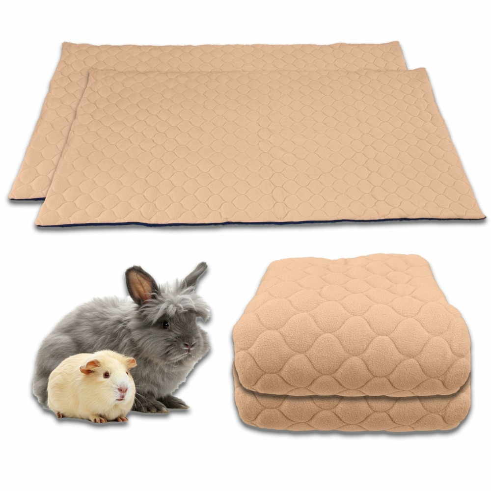 Lot de 2 - tapis qui remplace la litière pour cochon d'inde et lapin - absorbant, imperméable, passe en machine 70 x 35 cm