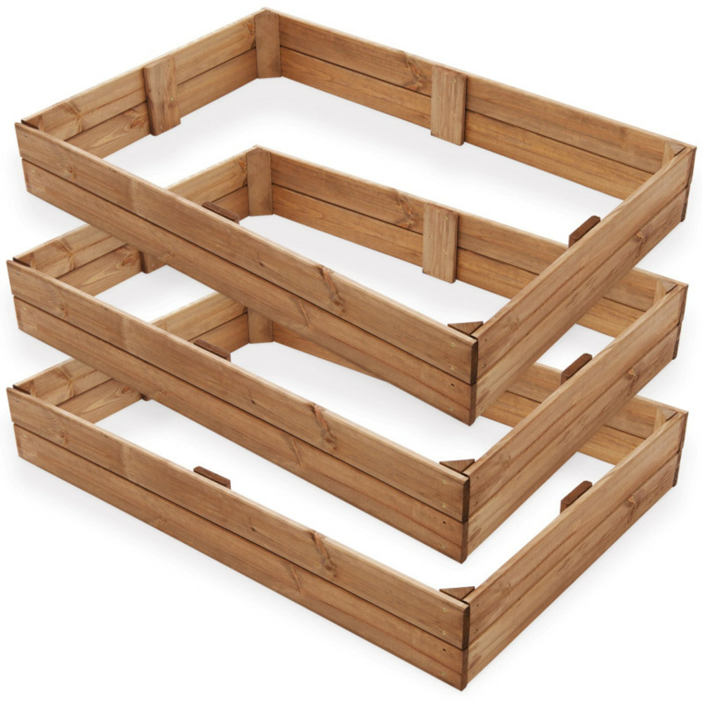 Carré potager eb bois surélvé 3 pièces jardinière chassis