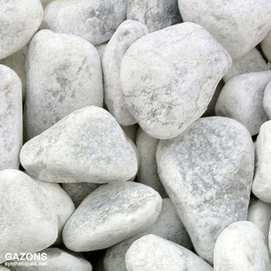 Galet blanc de carrare (sac de 20kg)