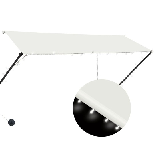 Auvent rétractable avec led 300x150 cm crème