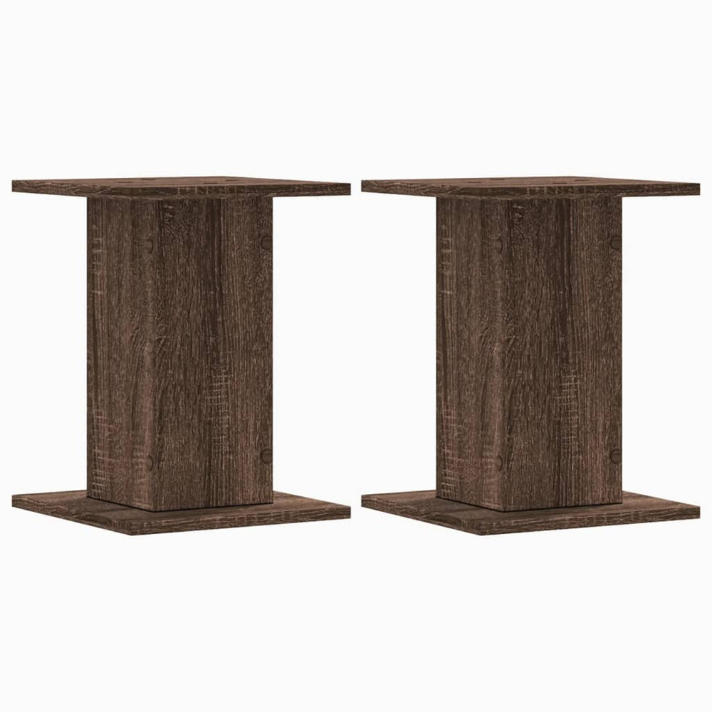 Supports pour plantes 2 pcs chêne marron bois d'ingénierie