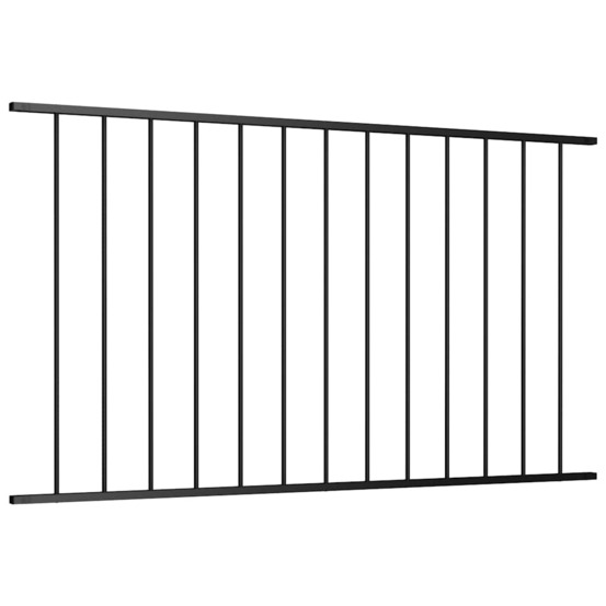 Panneau de clôture en acier thermolaqué 1,63 x 1,25 m noir
