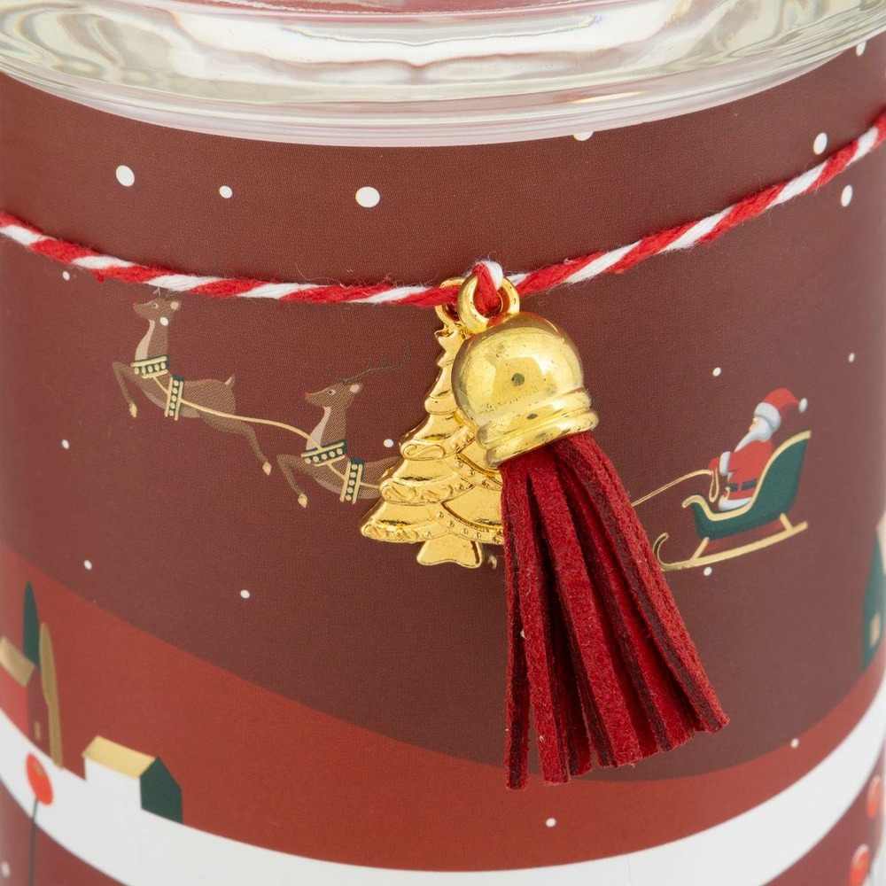 Bougie parfumée imprimée 265g pot verre assorti