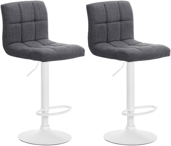 Lot de 2 tabourets de bar calma tissu blanc