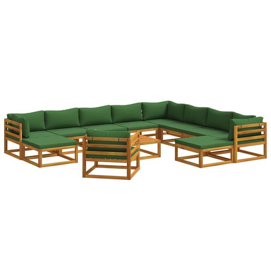 Ensemble de canapés 12 pc naturel bois d'acacia massif