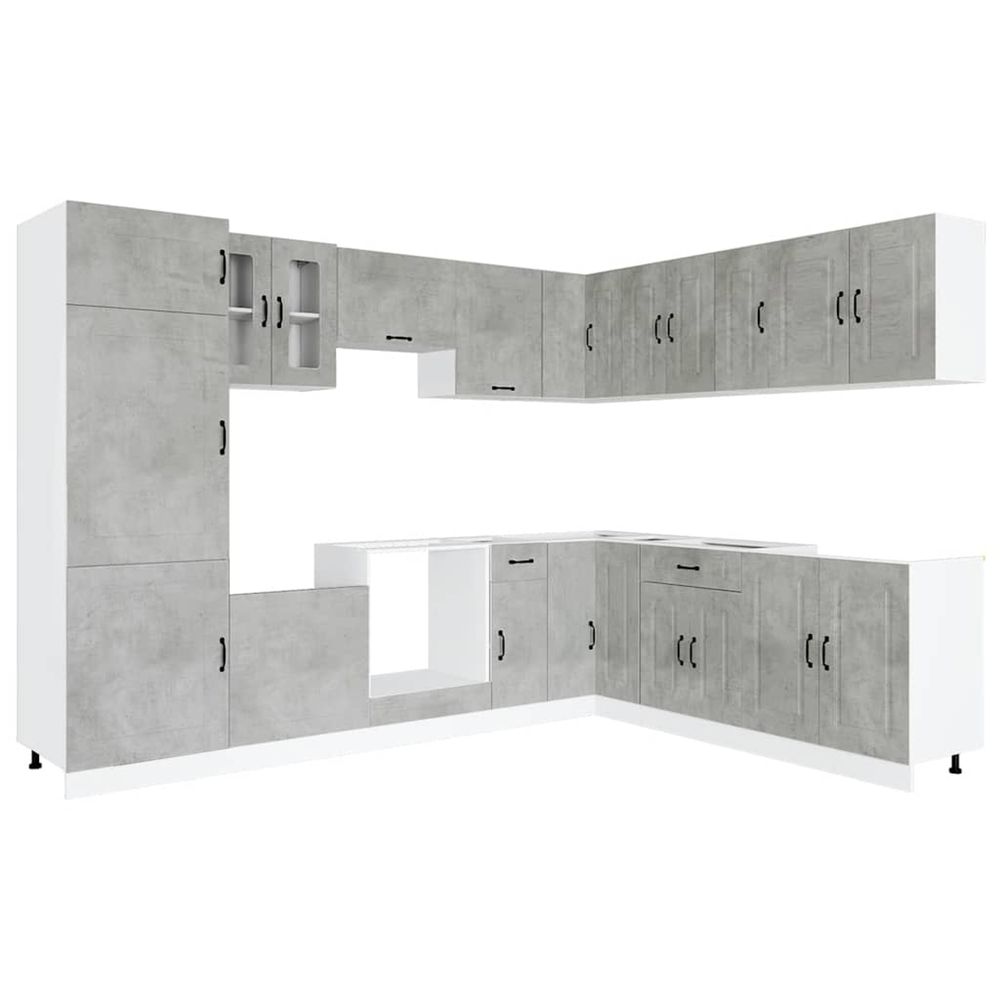 Ensemble d'armoires de cuisine 14 pcs kalmar bois d'ingénierie