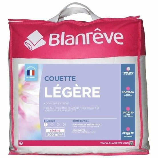 Couette légere en microfibre 140 x 200 cm - blanc