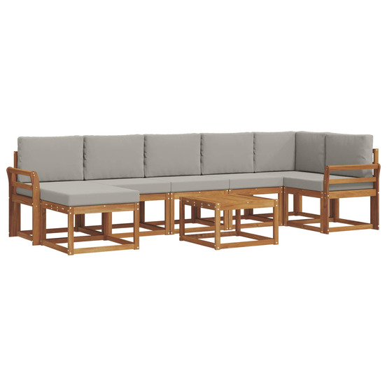 Ensemble de canapés d'extérieur 8 pcs gris naturel et clair