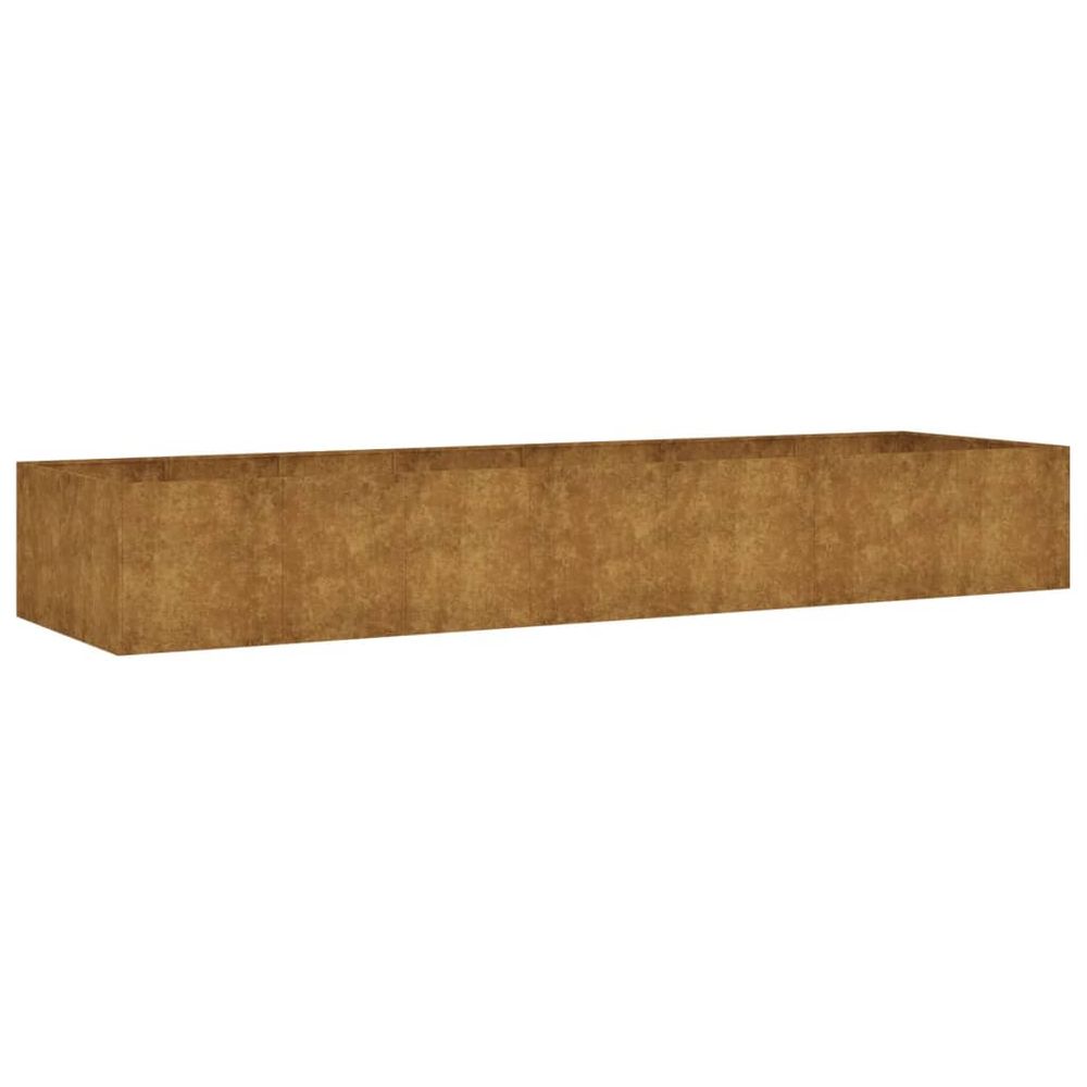 Jardinière bac lit surélevé plantes fleurs terrasse jardin de jardin 280 x 80 x 40 cm acier corten marron