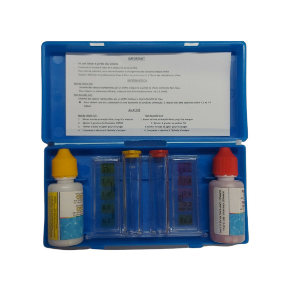 Kit d'analyse de l'eau de votre piscine - teste d'eau piscine
